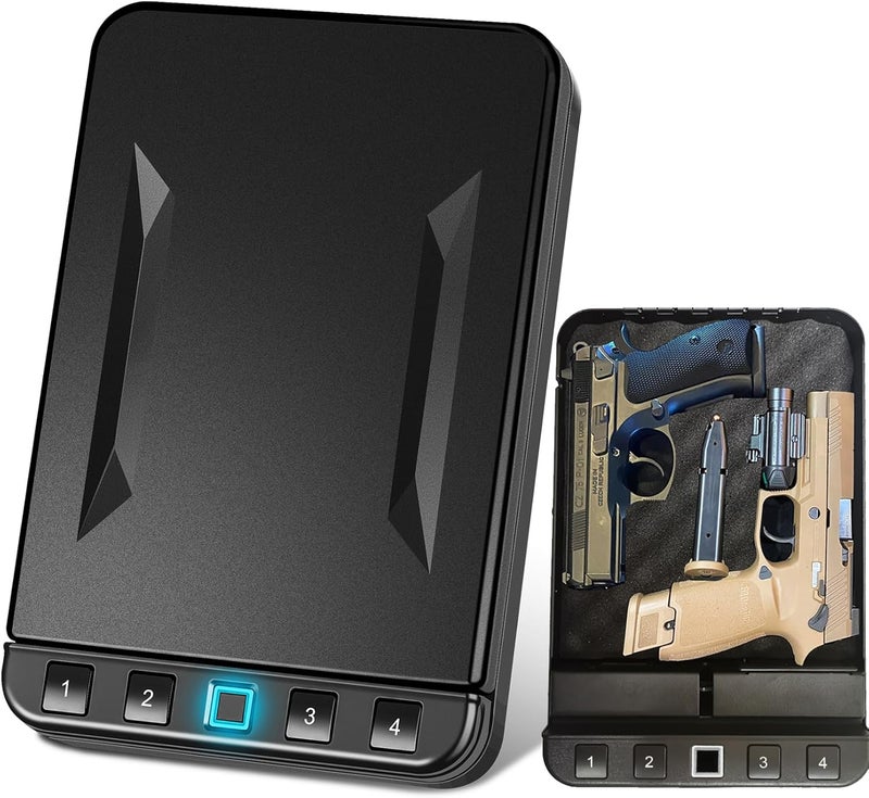 LANGGER V Gun Safe for Pistol, Quick Access Handgun Safe Firearm Lock Box, Gun Case for Home/Car/Travel - Image 1